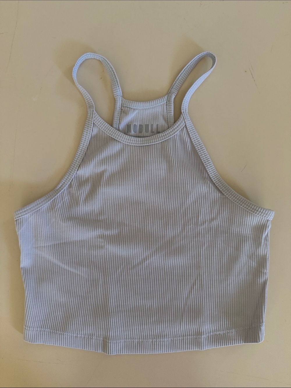 nobull light grey ribbed cropped tank